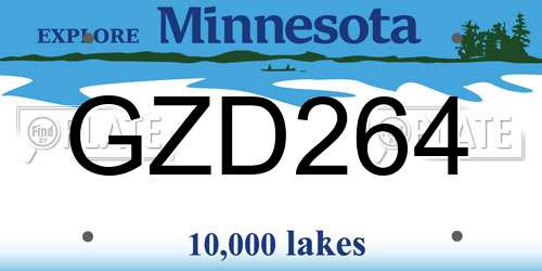 GZD264 Minnesota License Plate