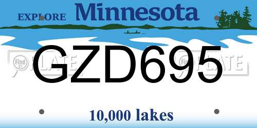GZD695 Minnesota License Plate