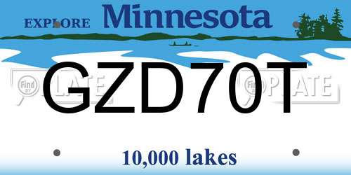 GZD70T Minnesota License Plate