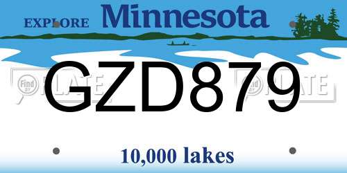 GZD879 Minnesota License Plate