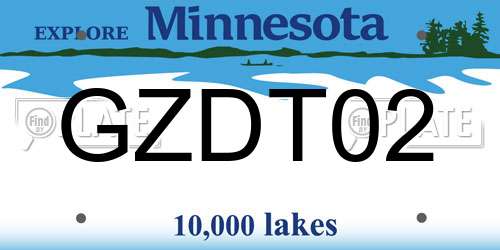 GZDT02 Minnesota License Plate