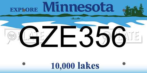 GZE356 Minnesota License Plate