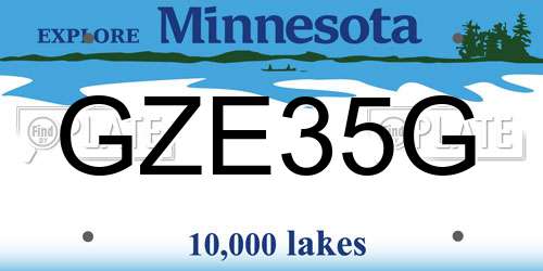 GZE35G Minnesota License Plate