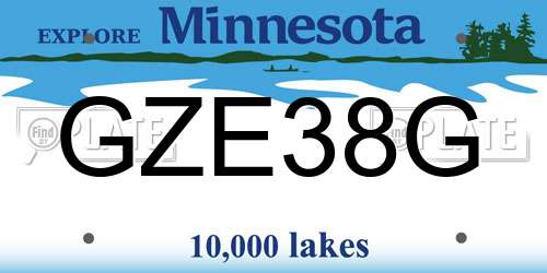GZE38G Minnesota License Plate