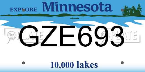 GZE693 Minnesota License Plate