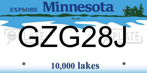 GZG28J Minnesota License Plate