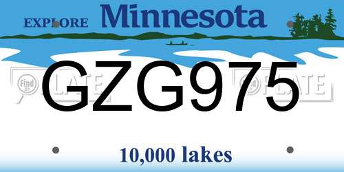 GZG975 Minnesota License Plate