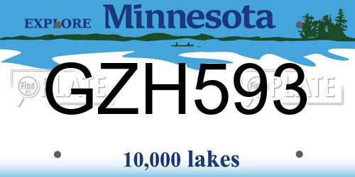 GZH593 Minnesota License Plate