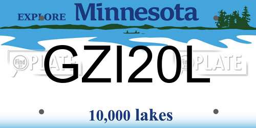 GZI20L Minnesota License Plate