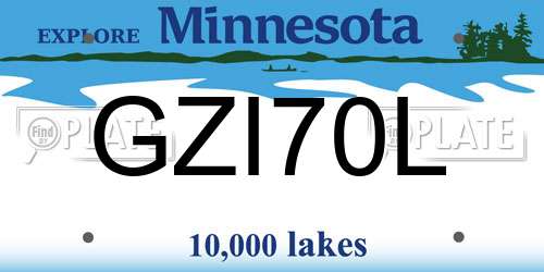 GZI70L Minnesota License Plate