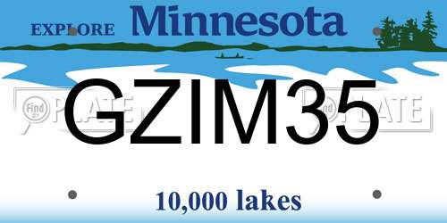 GZIM35 Minnesota License Plate