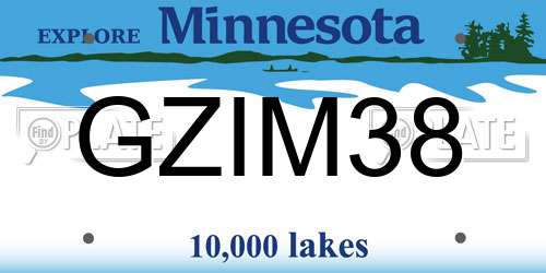 GZIM38 Minnesota License Plate