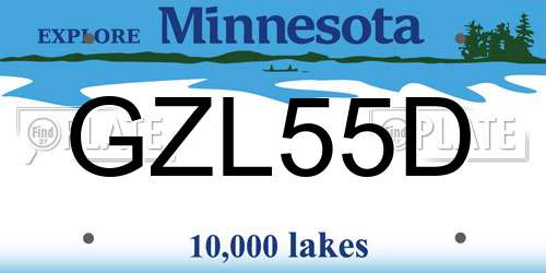 GZL55D Minnesota License Plate