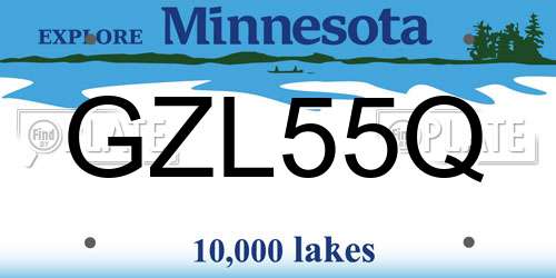 GZL55Q Minnesota License Plate