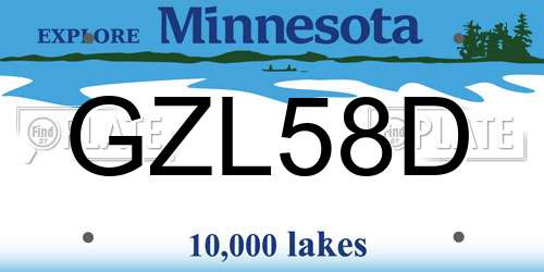 GZL58D Minnesota License Plate