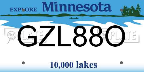 GZL88O Minnesota License Plate