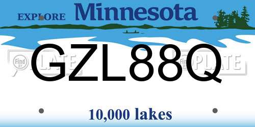 GZL88Q Minnesota License Plate