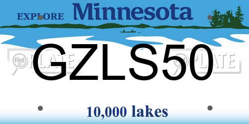 GZLS50 Minnesota License Plate