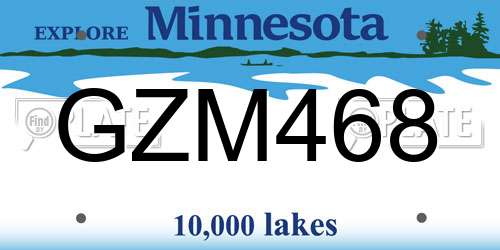 GZM468 Minnesota License Plate