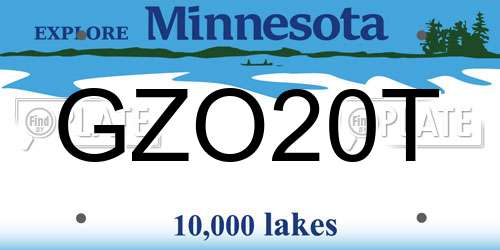 GZO20T Minnesota License Plate