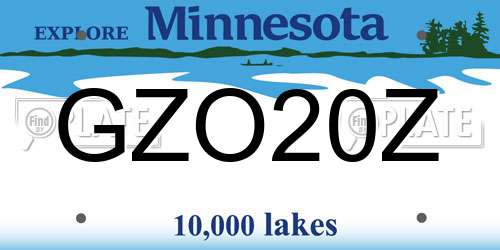 GZO20Z Minnesota License Plate
