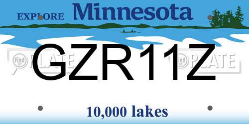 GZR11Z Minnesota License Plate
