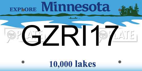 GZRI17 Minnesota License Plate