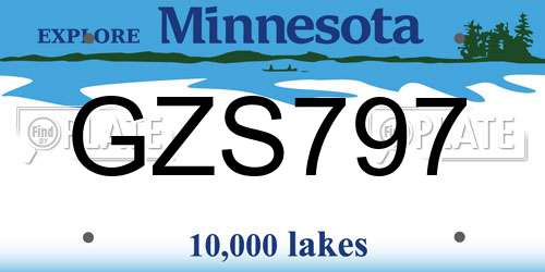 GZS797 Minnesota License Plate