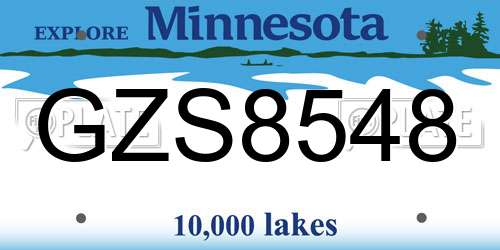 GZS8548 Minnesota License Plate