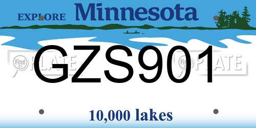 GZS901 Minnesota License Plate