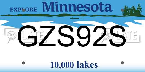 GZS92S Minnesota License Plate