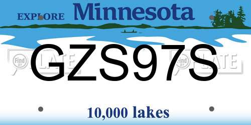 GZS97S Minnesota License Plate