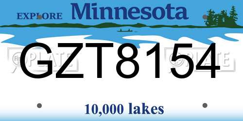 GZT8154 Minnesota License Plate