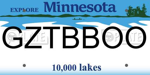 GZTBBOO Minnesota License Plate