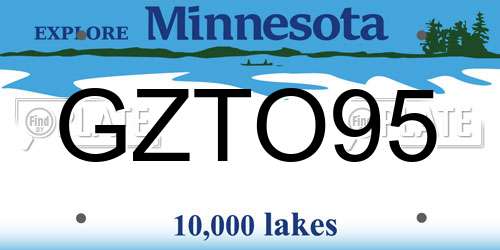 GZTO95 Minnesota License Plate