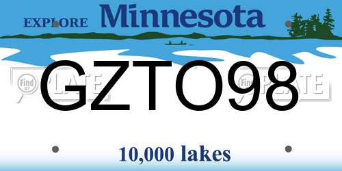 GZTO98 Minnesota License Plate
