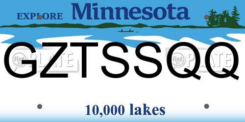 GZTSSQQ Minnesota License Plate