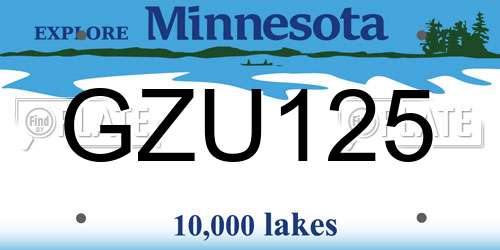 GZU125 Minnesota License Plate