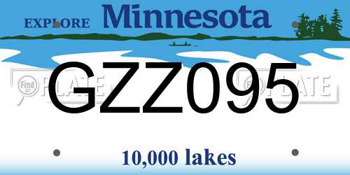 GZZ095 Minnesota License Plate