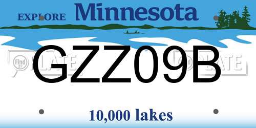 GZZ09B Minnesota License Plate