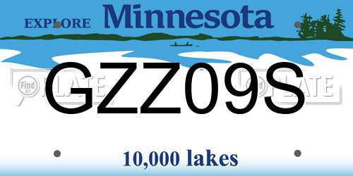 GZZ09S Minnesota License Plate