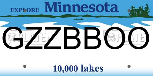 GZZBBOO Minnesota License Plate