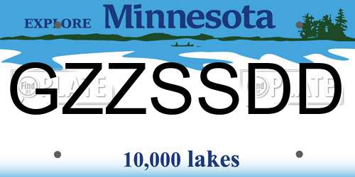 GZZSSDD Minnesota License Plate