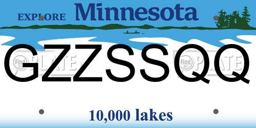 GZZSSQQ Minnesota License Plate