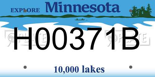 H00371B Minnesota License Plate
