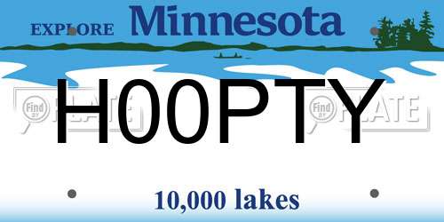 H00PTY Minnesota License Plate