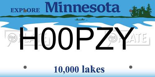 H00PZY Minnesota License Plate