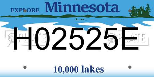 H02525E Minnesota License Plate