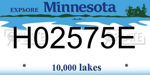 H02575E Minnesota License Plate