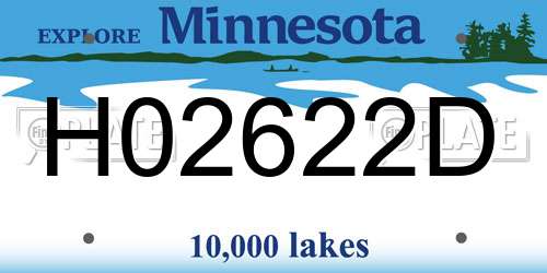 H02622D Minnesota License Plate